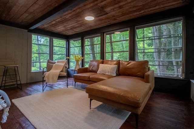 22 Mount Laurel Rd, Greenfield Park, NY 12435 - sunroom with wooden ceiling, hardwood / wood-style floors, and french doors