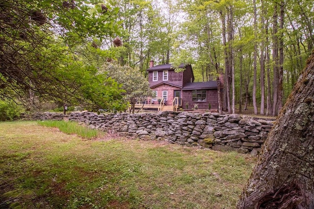 22 Mount Laurel Rd, Greenfield Park, NY 12435 - view of yard with a wooded view and a deck