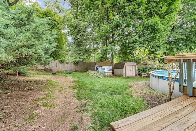 8 Cedar St, Tappan, NY 10983 - view of yard featuring a storage shed and an outdoor pool