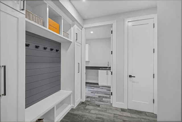 15 Somers Hills Rd, Carmel, NY 10512 - mudroom featuring recessed lighting, wood finished floors, and a sink