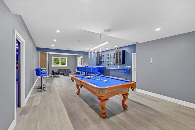 15 Somers Hills Rd, Carmel, NY 10512 - recreation room featuring light wood-style floors, baseboards, recessed lighting, and billiards