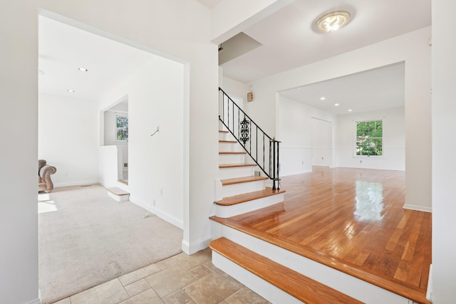 2 Sagamore Ave, Suffern, NY 10901 - stairway featuring carpet floors and recessed lighting