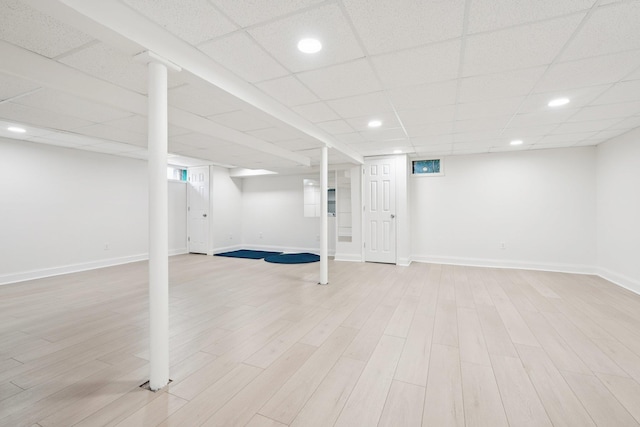 2 Sagamore Ave, Suffern, NY 10901 - finished below grade area with light wood-type flooring, recessed lighting, and a paneled ceiling