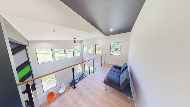 30 Coleman Dr, Campbell Hall, NY 10916 - corridor with light wood-type flooring, vaulted ceiling, recessed lighting, and an upstairs landing