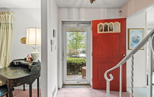9 Gull Dr, Hauppauge, NY 11788 - carpeted foyer with stairs