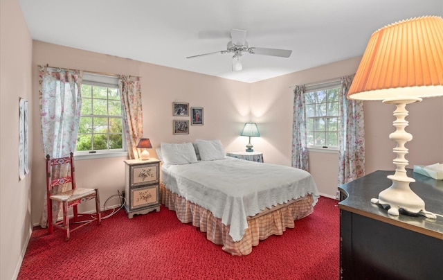 9 Gull Dr, Hauppauge, NY 11788 - bedroom with carpet, baseboards, and a ceiling fan