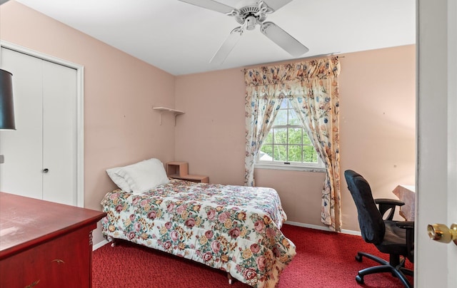 9 Gull Dr, Hauppauge, NY 11788 - carpeted bedroom featuring baseboards, ceiling fan, and a closet