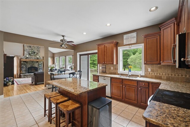 7 Gabriels Dr, Chester, NY 10918 - kitchen with a sink, white dishwasher, healthy amount of natural light, light tile patterned floors, and recessed lighting