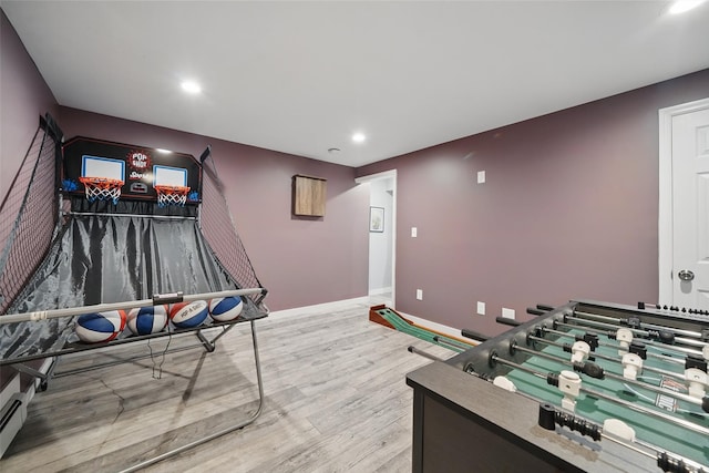 7 Gabriels Dr, Chester, NY 10918 - recreation room featuring wood finished floors, recessed lighting, and baseboards