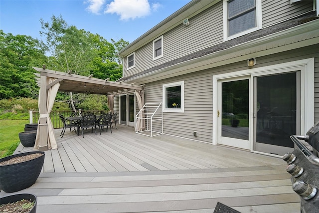 7 Gabriels Dr, Chester, NY 10918 - deck with outdoor dining space and a pergola