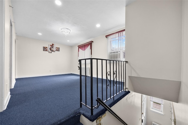 247-78 77th Cres Unit B, Bellerose, NY 11426 - staircase with recessed lighting, baseboards, and carpet