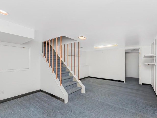 81 Winding Brook Rd, New Rochelle, NY 10804 - finished basement with carpet floors, stairway, and baseboards