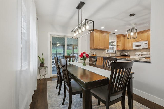 32 Meadow Rd, Montrose, NY 10567 - dining area featuring dark wood finished floors, baseboards, and recessed lighting