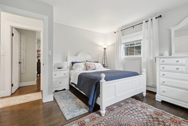 32 Meadow Rd, Montrose, NY 10567 - bedroom featuring a baseboard radiator, dark wood-style floors, and baseboards
