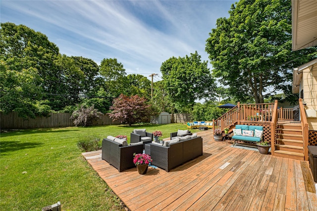 8 Baylor Dr, Smithtown, NY 11787 - wooden deck with an outdoor hangout area and stairway