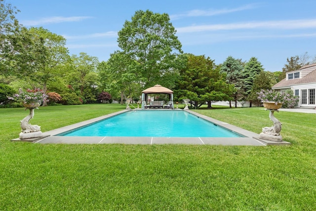 73 S Rd, Westhampton Beach, NY 11978 - swimming pool featuring a gazebo and a yard