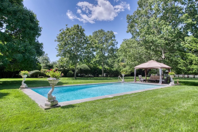 73 S Rd, Westhampton Beach, NY 11978 - outdoor pool featuring a gazebo and view of scattered trees