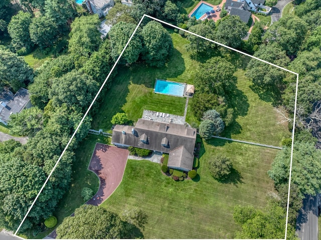 73 S Rd, Westhampton Beach, NY 11978 - aerial view of property's location with property boundaries highlighted and a pool