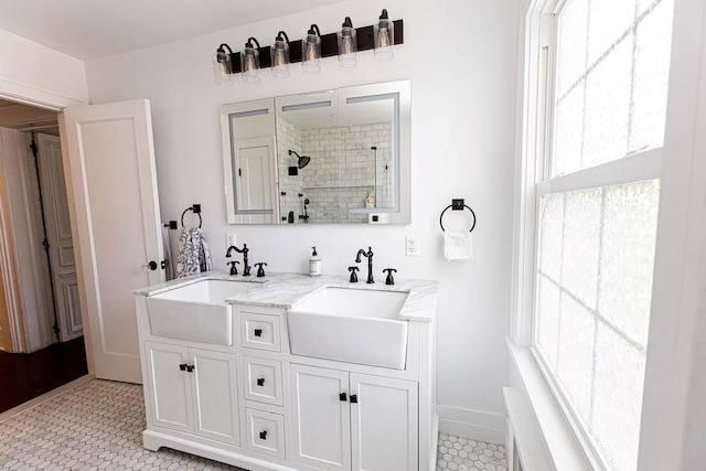 31 Heminway Ave, New Rochelle, NY 10801 - full bath featuring double vanity and tiled shower