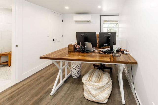 31 Heminway Ave, New Rochelle, NY 10801 - office space with a wall unit AC, wood finished floors, baseboards, and recessed lighting