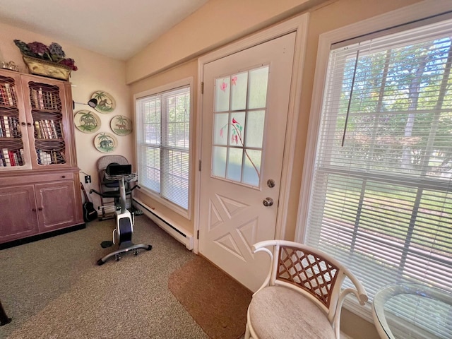 75A Enfield Ct Unit 75A, Ridge, NY 11961 - entryway with a baseboard heating unit and carpet flooring