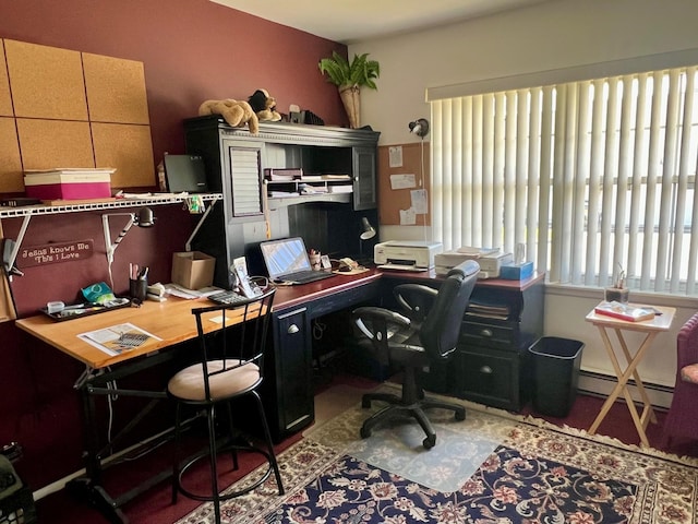 75A Enfield Ct Unit 75A, Ridge, NY 11961 - office area featuring a baseboard radiator