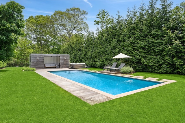 3 Pheasant Ln, Remsenburg, NY 11960 - outdoor pool featuring a yard