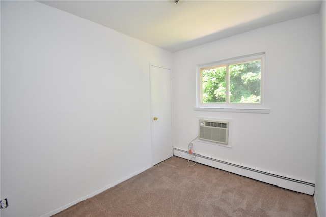 324 W 16th St, Deer Park, NY 11729 - carpeted empty room featuring baseboard heating and a wall mounted air conditioner