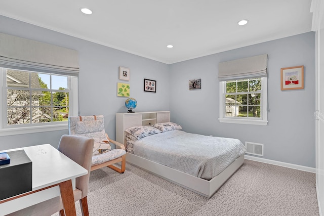 9 Springdale Rd, Scarsdale, NY 10583 - bedroom with multiple windows, recessed lighting, carpet floors, and baseboards