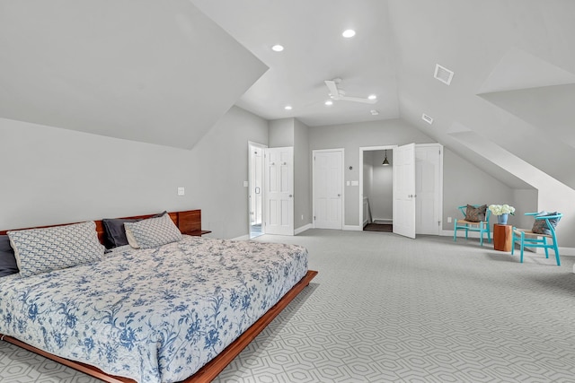 9 Springdale Rd, Scarsdale, NY 10583 - bedroom featuring lofted ceiling, light carpet, recessed lighting, and baseboards