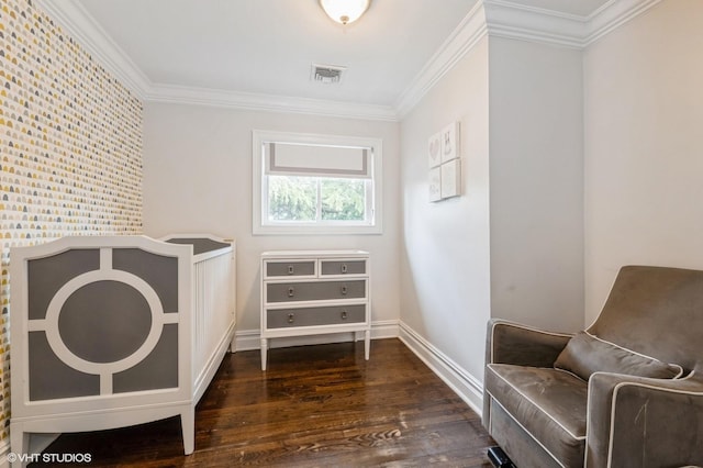 756 Dumont Pl, North Woodmere, NY 11581 - bedroom with wood finished floors, ornamental molding, and baseboards