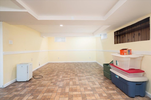 139 Euston Rd S, West Hempstead, NY 11552 - finished basement with brick patterned flooring and baseboards