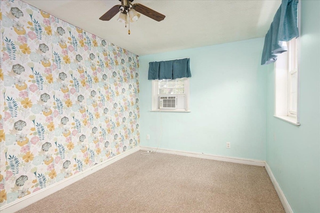 139 Euston Rd S, West Hempstead, NY 11552 - unfurnished room with baseboards, carpet floors, and a ceiling fan