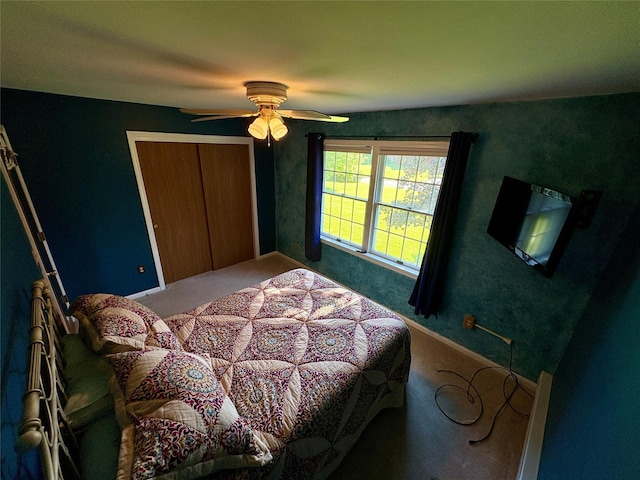 25 White Farm Rd, Wingdale, NY 12594 - carpeted bedroom with a closet and ceiling fan