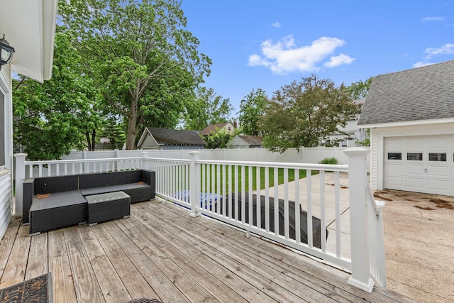 177 N Long Beach Ave, Freeport, NY 11520 - wooden deck with a fenced backyard and outdoor lounge area