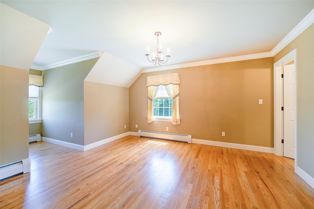 231 Turtle Bay Rd, New Hampton, NY 10958 - additional living space with a baseboard heating unit, a chandelier, and healthy amount of natural light