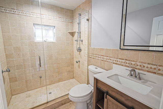 3061 Xavier Ct, Oceanside, NY 11572 - full bath featuring a stall shower, vanity, toilet, and tile walls