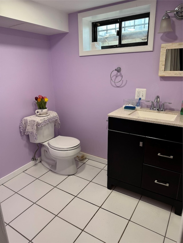6472 84th St, Middle Village, NY 11379 - half bathroom featuring vanity and tile patterned flooring
