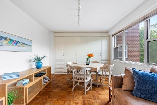 240 Garth Rd Unit 3L2, Scarsdale, NY 10583 - dining space featuring track lighting