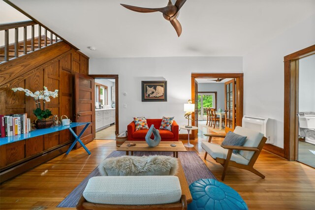 858 N Branch Hortonville Rd, North Branch, NY 12745 - living room featuring healthy amount of natural light, a ceiling fan, and wood finished floors