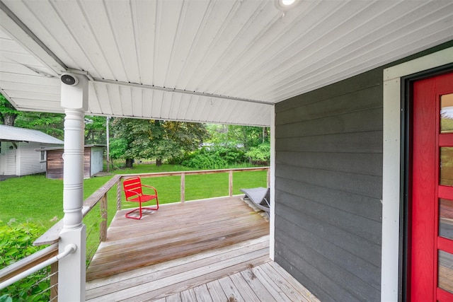 858 N Branch Hortonville Rd, North Branch, NY 12745 - wooden terrace with a yard