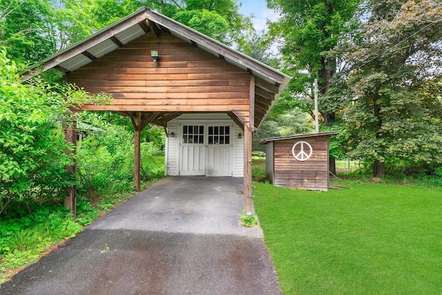 858 N Branch Hortonville Rd, North Branch, NY 12745 - garage featuring driveway and a shed