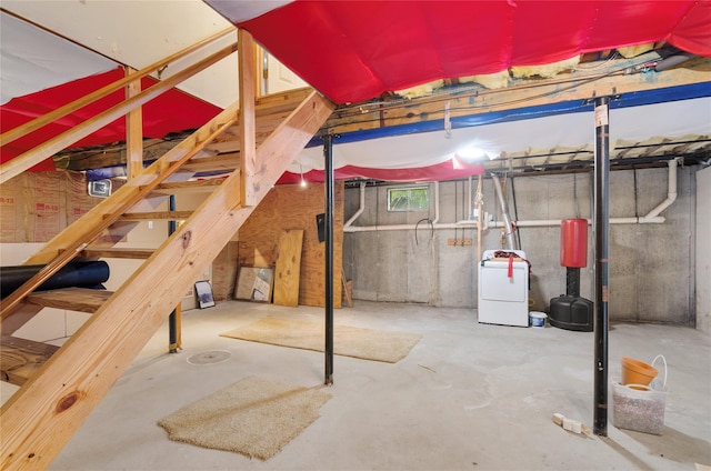 49 Tallmadge Trl, Miller Place, NY 11764 - unfinished below grade area with washer / dryer