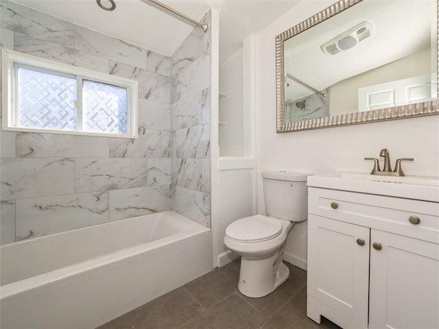 34 Woodland Ave, Poughkeepsie, NY 12603 - full bathroom featuring toilet, vanity, shower / bath combination, and tile patterned flooring