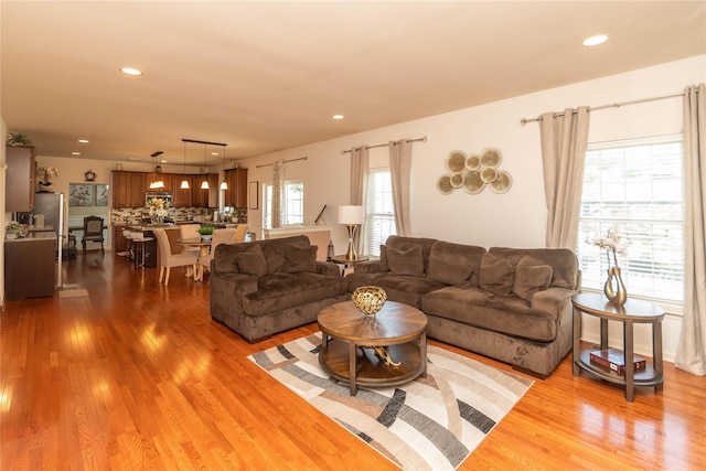 38 Panorama Dr, New Windsor, NY 12553 - living room featuring recessed lighting and light wood-style floors