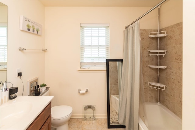 38 Panorama Dr, New Windsor, NY 12553 - full bathroom with vanity, shower / tub combo, toilet, and baseboards