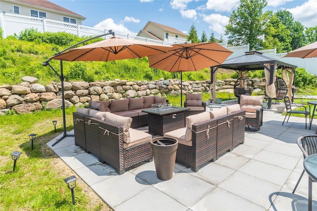 38 Panorama Dr, New Windsor, NY 12553 - view of patio featuring an outdoor hangout area and a gazebo