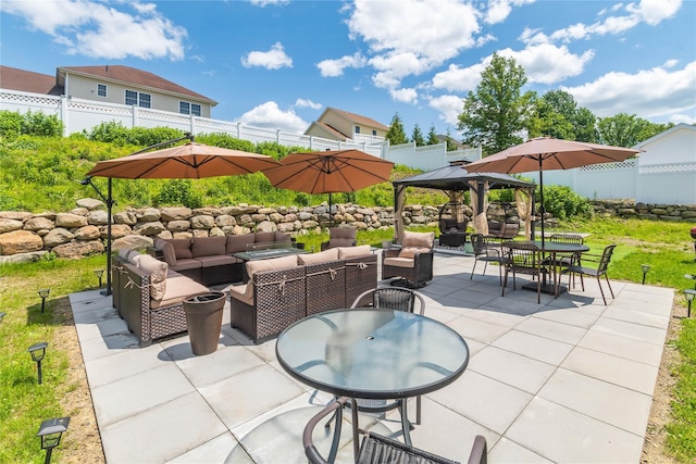 38 Panorama Dr, New Windsor, NY 12553 - view of patio / terrace featuring outdoor lounge area, a gazebo, and outdoor dining area
