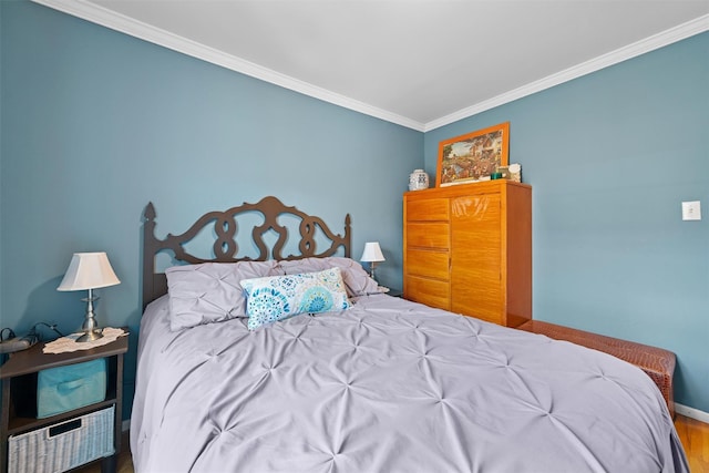 1370 Kearney Ave, Bronx, NY 10465 - bedroom featuring ornamental molding, baseboards, and wood finished floors