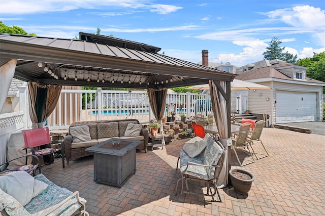 1370 Kearney Ave, Bronx, NY 10465 - view of patio / terrace featuring a gazebo and an outdoor living space